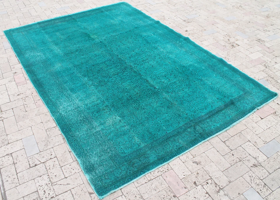 Alfombra Turca 77"x109" Tejida a Mano, Sobreteñida, Alfombra Anatolia, 196x278cm, Foto 1 de 4