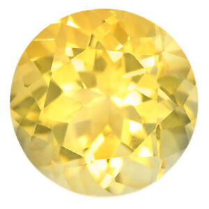 Yellow Citrine 9.32 Ct. Clean Round Shape 14 Mm. Natural Gemstone Unhated Brazil