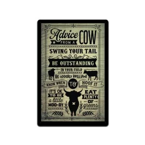 Advice From A Cow 12 X 8 Inch Metal Sign Barn Western Farmhouse Décor Country - Picture 1 of 3