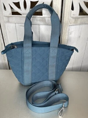 Mini Bolso de Mano Isaac Mizrahi Azul Acolchado Asa Superior Correa para el Hombro Foto 1 de 4