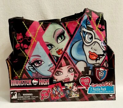 Mattel - Monster High - "Carry & Go!  2 Puzzle Pack" - New Sealed - Image 1 of 3