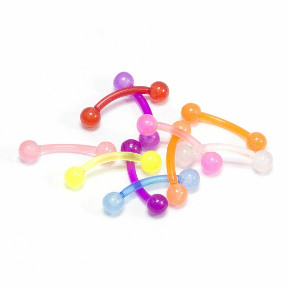 10 Flexi Curved Barbell Eyebrow Ring Cartilage Helix 16g 5/16" - Image 1 of 1