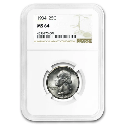 1934 Washington Quarter MS-64 NGC - SKU#178961 Cover