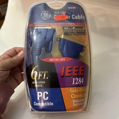 GE  GOLD Series IEEE 1284 Printer Cable 24k Gold Plated Contacts   6' / 1.8m - Image 1 of 4