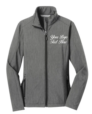 L317 Design Your Own Custom Logo Texts Stitching Women Soft Shell Jackets - Image 1 of 4