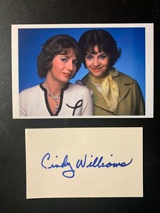 Laverne & Shirley Signed Photo and Card By Cindy Williams ,,Happy Days