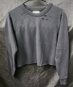 Sudadera Aerie Sunday Suave Recortada Envejecida XXS Negra Salón De Gran Tamaño NUEVA - Imagen 1 de 11