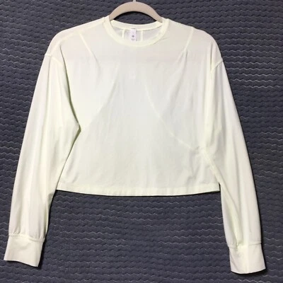 Lululemon Crop Top Womens 2 Yellow Muscle Love Long Sleeve Shirt Reflective Gym - Image 1 of 4