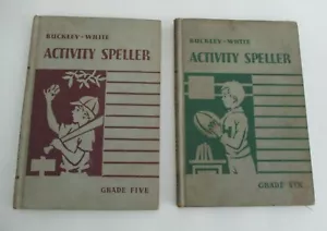Lot of 2 Buckley-White ACTIVITY SPELLER Books; Grade 5 & Grade 6, 1937 - Picture 1 of 6