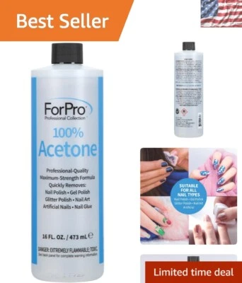 Removedor de esmalte de uñas multiusos 100 % acetona pura - calidad salón, 16 fl. oz Foto 1 de 4
