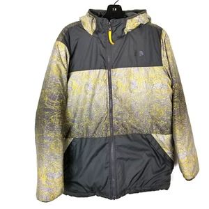 The North Face Youth Reversible Puffer Jacket Puffer Fleece Gray Yellow XL - Picture 1 of 6