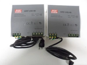 Lot of (2) MEAN WELL DRP-240-48 48V POWER SUPPLY With POWER CORD - Picture 1 of 8