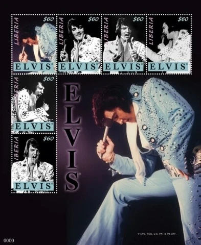 Liberia - 2011 - ELVIS PRESLEY BLUE SUIT - Sheet of 6 Stamps - MNH Cover