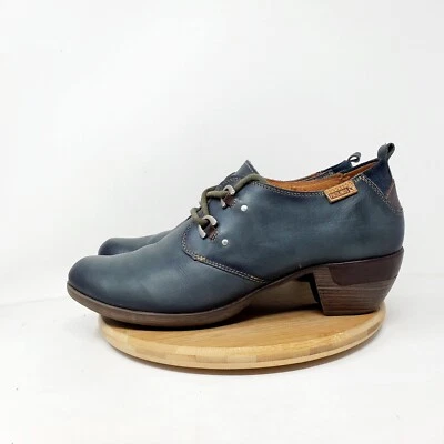 Pikolinos Rotterdam Boots Womens 42 Blue Leather Lace Up Ankle Bootie Boho Shoes - Image 1 of 4