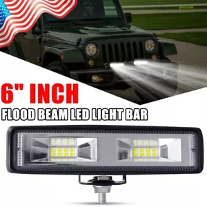 1X Luz LED de Trabajo 6" Pulgadas 24W 12V Tira de Conducción Barra de Luz de haz de inundación SUV Offroad - Imagen 1 de 11