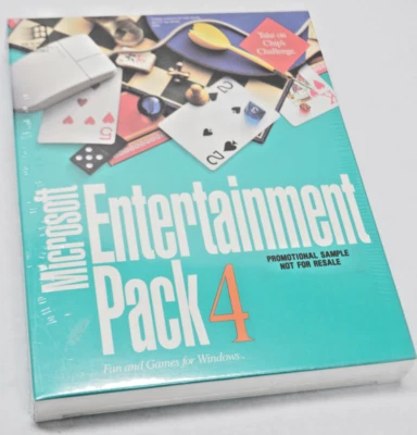 Microsoft Entertainment Pack 4 Fun and Games for Windows SEALED Big Box Promo - Image 1 of 3