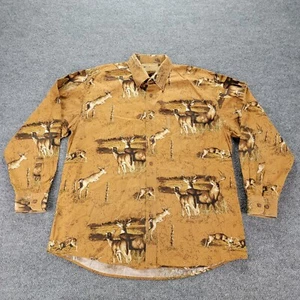 Magellan Shirt Mens Large Brown Deer Hunting Long Sleeve Button Up Outdoor - Picture 1 of 8