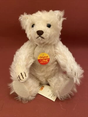 Steiff Teddybär 27 - Langhaar Mohair weiß KFS + Etikett - 5 fach gegliedert - Bild 1 von 4