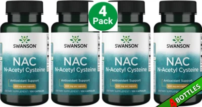 Paquete de 4 cápsulas NAC N-acetil cisteína 400 (4x100) 600 mg antioxidante para la salud del hígado Foto 1 de 3