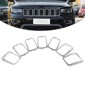 For Jeep Grand Cherokee WK2 2017-21 Chrome Front Grille Insert Rings Accessories - Picture 1 of 11
