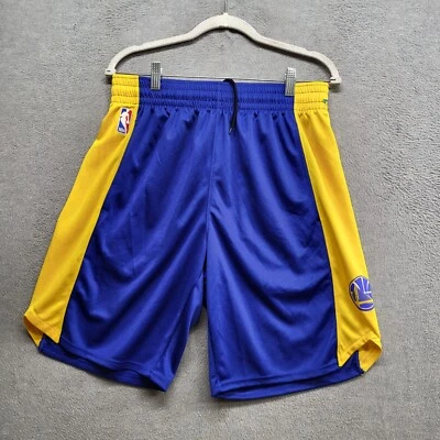 Golden State Warriors Men Shorts L Blue Colorblock Logo Basketball Polyester 11" - Image 1 of 4