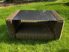 B&Q Rattan Garden Coffee Table With Tempered Glass Top