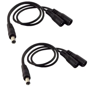 100x 5.5mm x 2.1mm DC Power Splitter Cable Cord 1 Male to 2 Female Port Pigtals - Picture 1 of 8