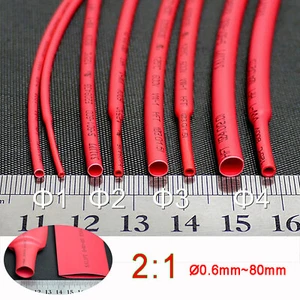 Red Heat Shrink Tube 2:1 Electrical Sleeving Cable/Wire Heatshrink Tubing Wrap - Picture 1 of 7