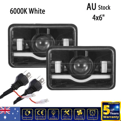 2 faros LED cuadrados blancos de 4x6 pulgadas para Cadillac Eldorado 1975-1985 Foto 1 de 4