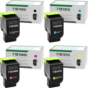 4 PK CMY CARTOUCHE DE TONER COULEUR POUR LEXMARK Cs317dn Cs417dn Cx317dn Cx417dn + PLUS - Photo 1/5