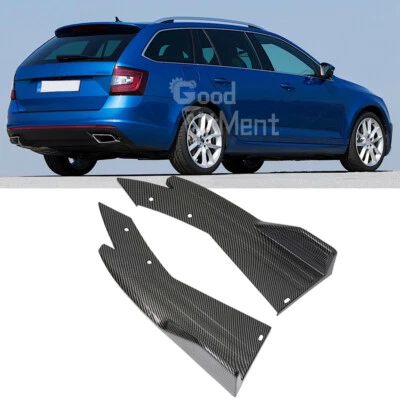 Kohlefaser Heckdiffusor Spoilerlippe Splitter Canard-Schutz Für Skoda Octavia RS - Bild 1 von 4