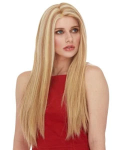 Elegante"SHOWGIRL"Beautiful HumanHair BLOND2toneColor18/22 XLongMonoTop  5STARS - Picture 1 of 20