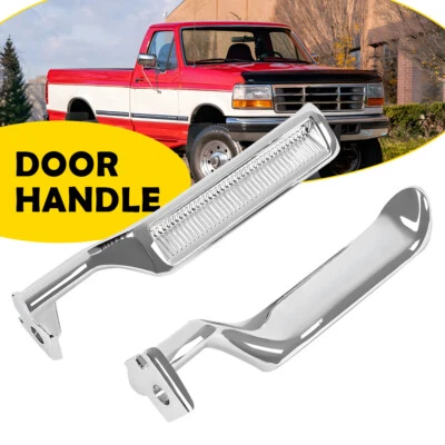 Par de manijas de puerta interiores de metal cromado izquierda derecha para camioneta Ford F150 F250 87-96 H Foto 1 de 4