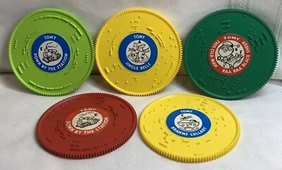 5 discos de trem musical vintage Choo Choo Choo originais 1975 Tomy Tuneyville - Imagem 1 de 4
