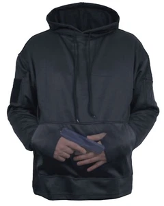 Rothco Black Concealed Carry Hoodie W 2 Passthrough Ports Quick Access S-5XL - Picture 1 of 6