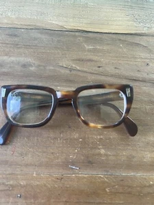 Marcos de gafas vintage M/C marrón tortuga Academia Nerd Core Wayfarer - Imagen 1 de 11