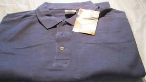 Men Golf Shirt Hanes Short Sleeve 2XL Scottish Blue 3 Pc 100 % Cotton Pique Knit - Picture 1 of 3