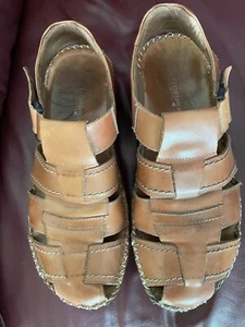 Herren FLORSHEIM Fischer Komfort Sandalen Braun Leder US Größe 10W - Bild 1 von 4