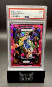 Tarjeta de baloncesto Stephen Curry 2023-24 Panini Prizm PINK ICE #119 PSA 9!!! - Imagen 1 de 2