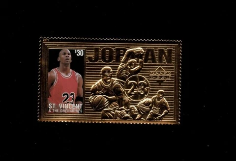 St. Vincent - Michael Jordan Basketball NBA Chicago Bulls - Gold Stamp - MNH Cover