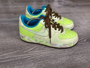 Nike Air Force 1 XXV Womens Premium '07 Size 8 Shoes Swirl Lime Leather Sneakers - Picture 1 of 13