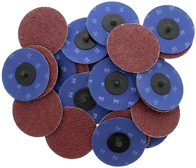 SATC 25PCS 3 inch 24 Grit Aluminum Oxide Roll Lock Die Grinder Sanding Grinding Disc