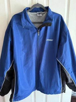 Chaqueta cortavientos vintage Y2K Reebok cortavientos con cremallera para hombre grande azul marino gris Foto 1 de 4