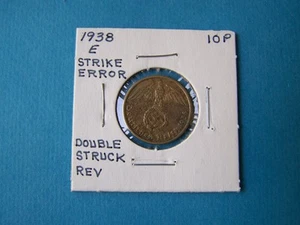 GERMAN COINS 1938 YEAR "E" 10 REICHPFENNIG NICE COPPER-NICKEL COIN. - Picture 1 of 2