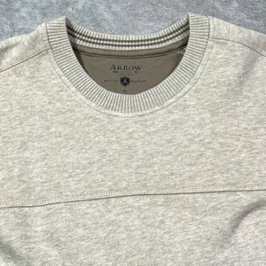 Arrow Men's XL Crew Neck Long Sleeve Sweatshirt Classic Casual Beige Lounge - Picture 1 of 11