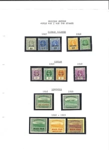 British World War I Stamps LOT Gilbraltar Ceylon Grenada Jamaica Barbados - Picture 1 of 24