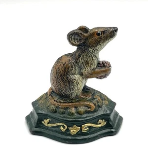 Vintage Doorstop Painted Mouse Cast Iron Decorative Rustic Boho - Picture 1 of 11