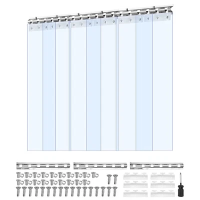 Uimoso 6x PVC-Streifenvorhang 915x2134mm Glatt 2mm dick -55,6 bis 30℃ - Bild 1 von 4