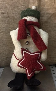 Vintage Woof & Poof 2002 Snowman Plush Star Jingle Bells / Rare - Bild 1 von 6