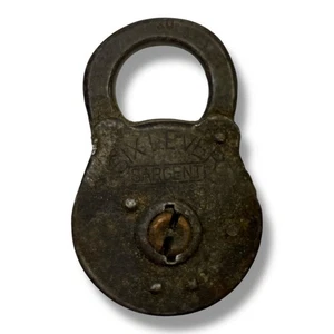 Vintage Sargent Six Lever Padlock Rustic Decor No Key - Picture 1 of 4